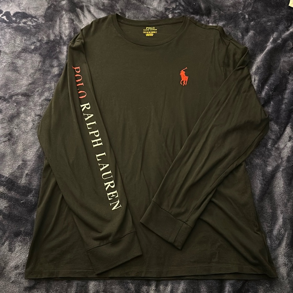 Men’s Polo by Ralph Lauren long-sleeve shirt with red logo